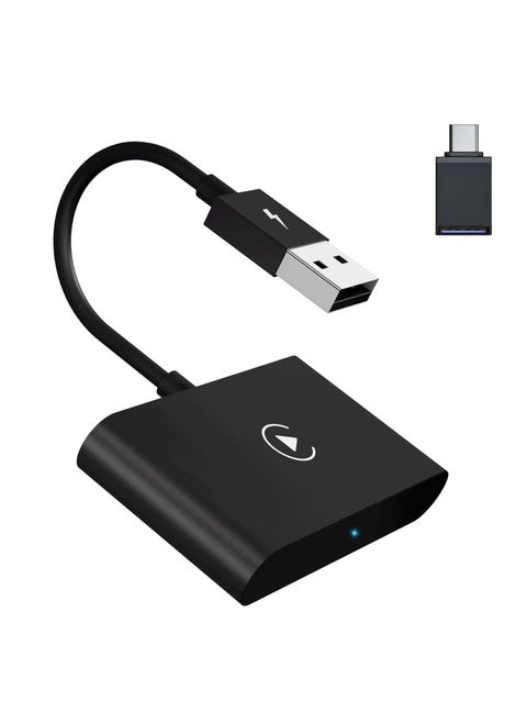 Wireless CarPlay Adapter for iPhone, Carplay Dongle Converts Factory Cars Wired to Wireless, Bluetooth Adapter, 5Ghz WiFi Auto-Connect Online Update, Support iOS 13+, Black