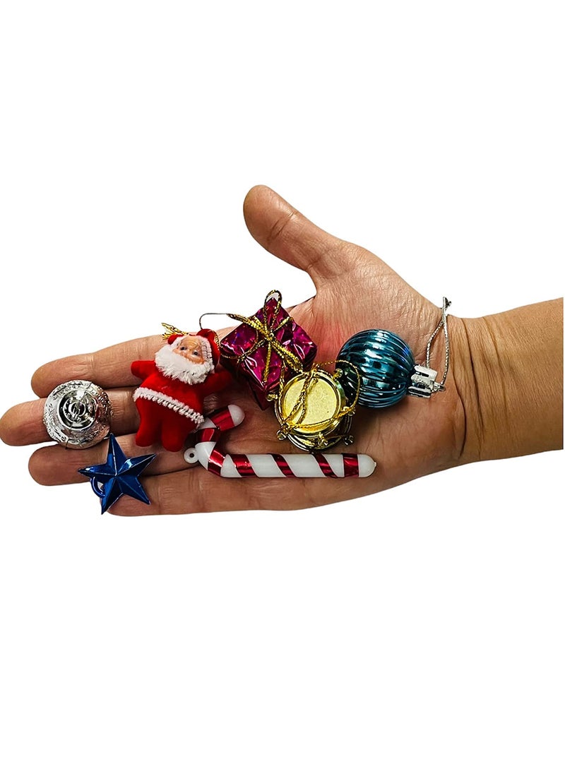 RASHRI ; One For All RASHRI One For All Plastic X MAS Tree Decorations Combo Multi_Small Pack of 82  - Image 3