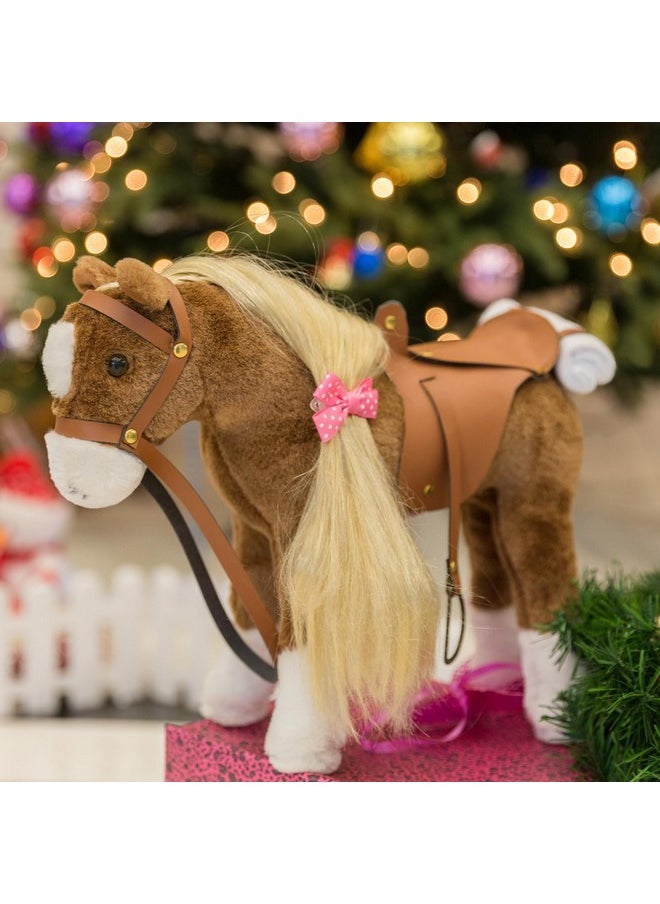 HollyHOME - Horse Stuffed Animal Cute Pony Plush Pretend Play Horse Toys For Girls And Horse Lovers 11 Inches Brown - Image 1