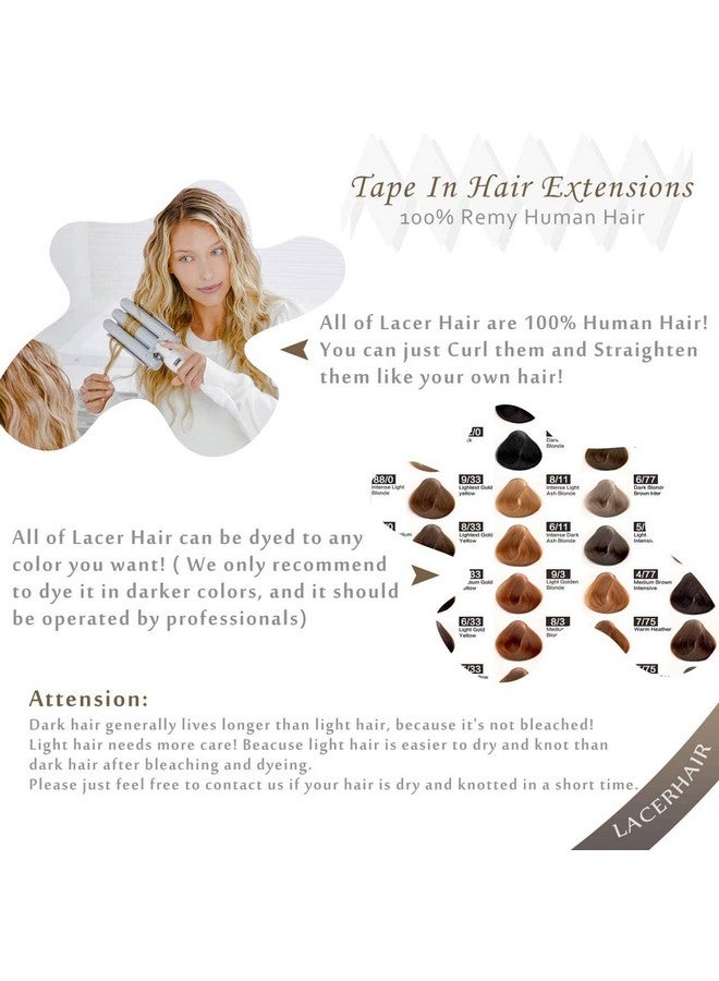Lacer Hair Human Hair Tape In Extensions Darkest Brown 2 Remy Tape In Hair Extensions Invisible Balayage Tape In Natural Human Hair Chestnut Brown 6 12Inch 30G 20Pcs - Image 5