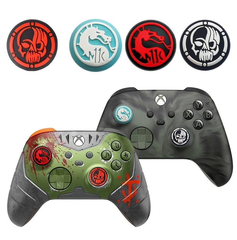4 Piece Silicone Joystick Caps Red White Protect Grip Anti Slip Sweat Resistant For PS5 PS4 Xbox Series Switch Pro - Image 1