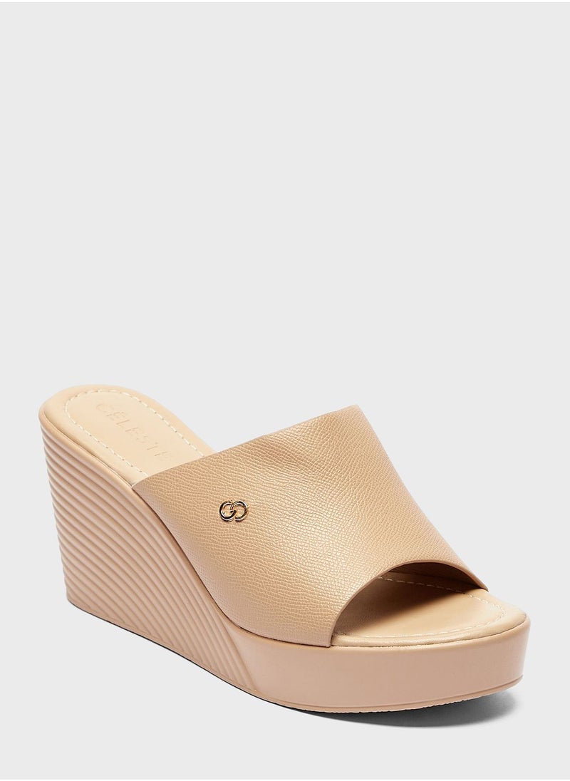 Celeste - Single Strap High Heel Wedge Sandals - Image 1