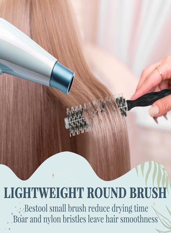 BESTOOL Lightweight Round Brush for Blow out Styling Small Boar Bristle Hair Brush to Add Shine/Smooth Creat Volume Best for Short/Medium Hair - Image 4