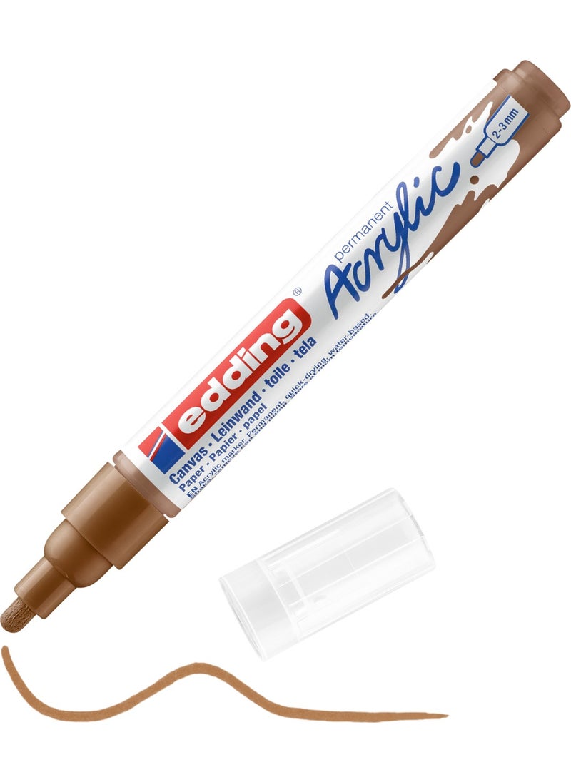 Edding 5100 Medium Tip Acrylic Marker - Hazelnut Brown - 2-3mm Round Tip  - Image 1