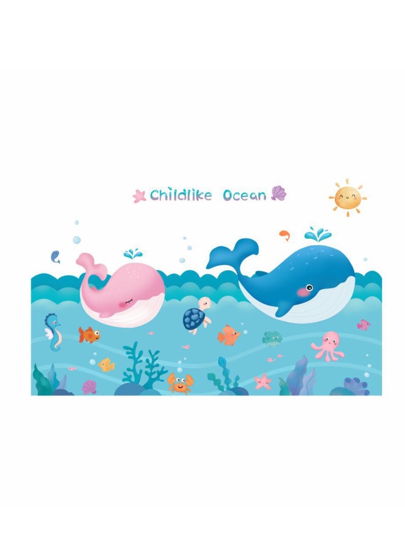 Bluejw Lovely Underwater World Marine Animals Wall Stickers Perfect For Kids' Bedrooms BathroomAnd Nurseries - Image 1