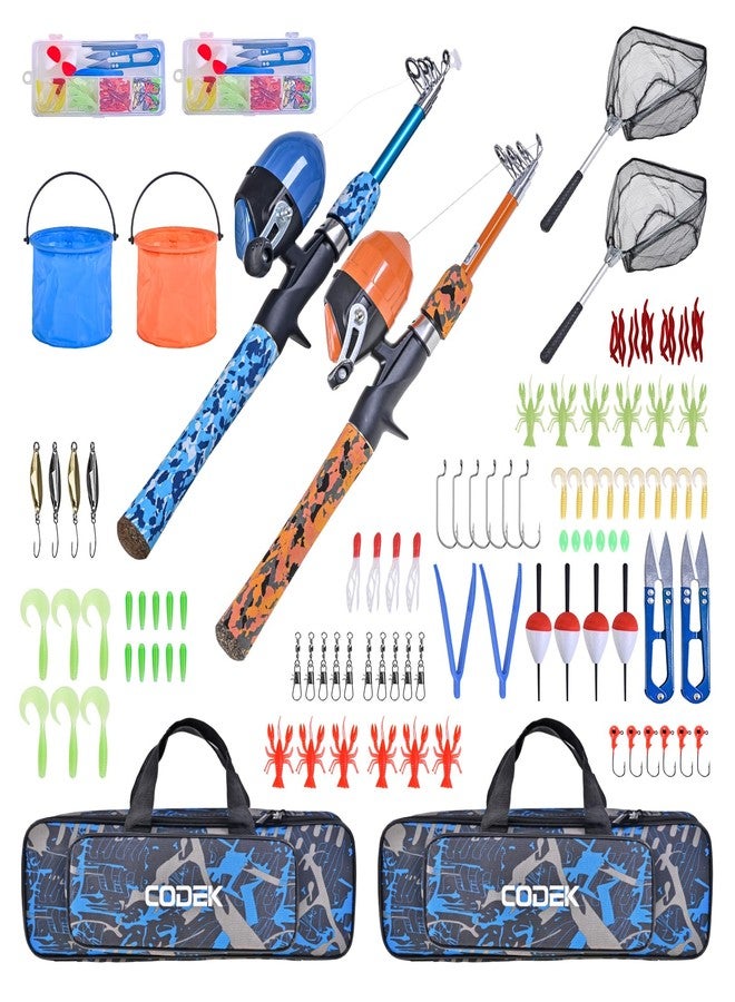 CODEK Kids Fishing Pole Set with Full Starter Kits 2 Set Portable Telescopic Fishing Rod and Reel Cambos for Boys Girls Toddler Youth Age Beginner Little Children Junior Anglers - Image 5