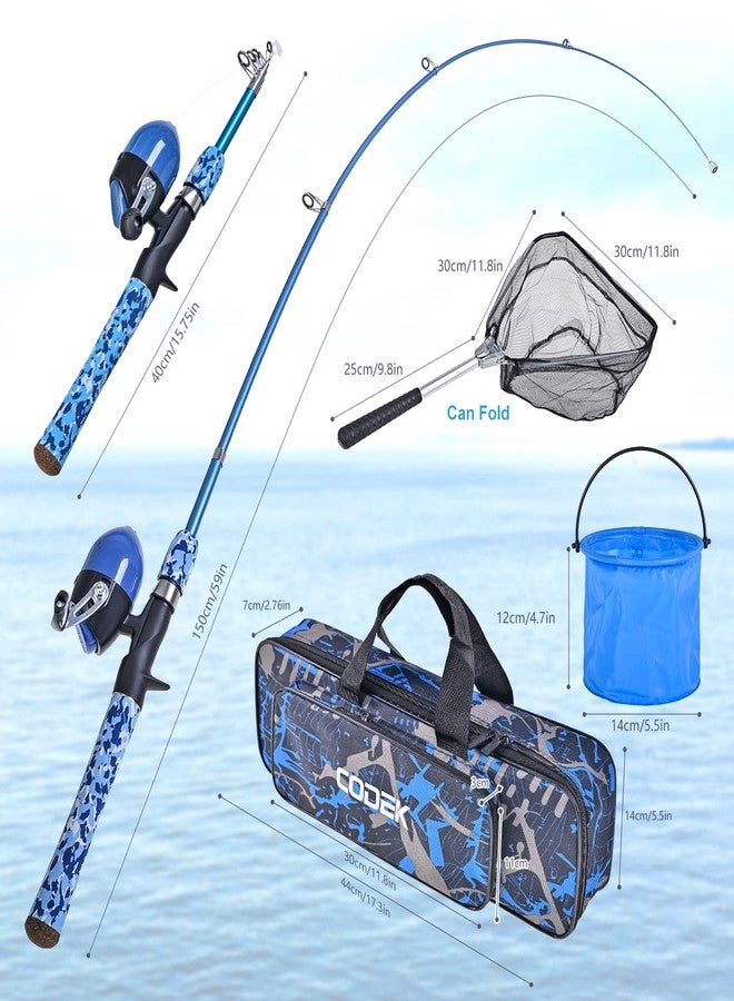 CODEK Kids Fishing Pole Set with Full Starter Kits 2 Set Portable Telescopic Fishing Rod and Reel Cambos for Boys Girls Toddler Youth Age Beginner Little Children Junior Anglers - Image 4