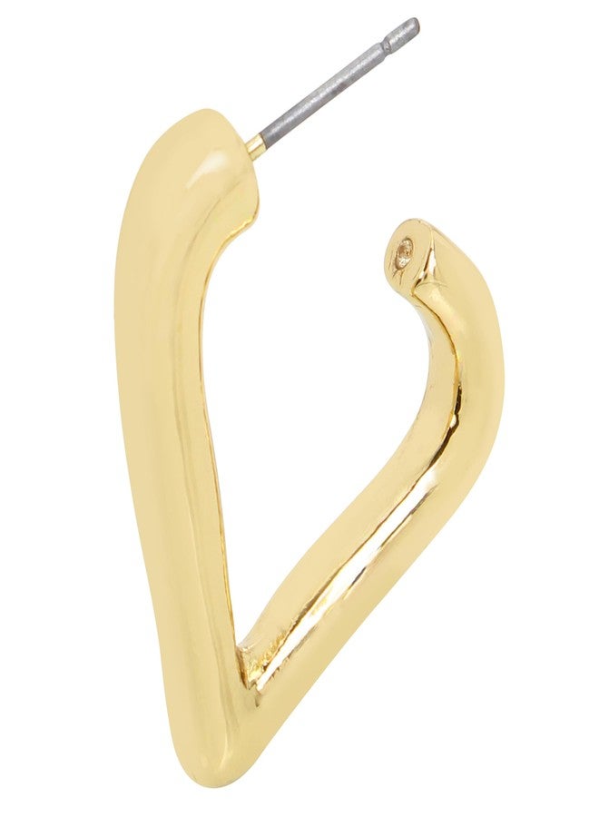 Robert Lee Morris Soho Womens Heart Hoop Earrings, Gold 5 - Image 3