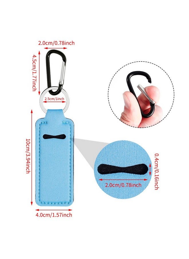 Pengxiaomei 3 Pcs Chapsticks Holder Keychain Stocking Stuffers For Women Lip Balm Holder Chapsticks Keychain Holder For Lipstick (Pink, Blue, Black) - Image 1
