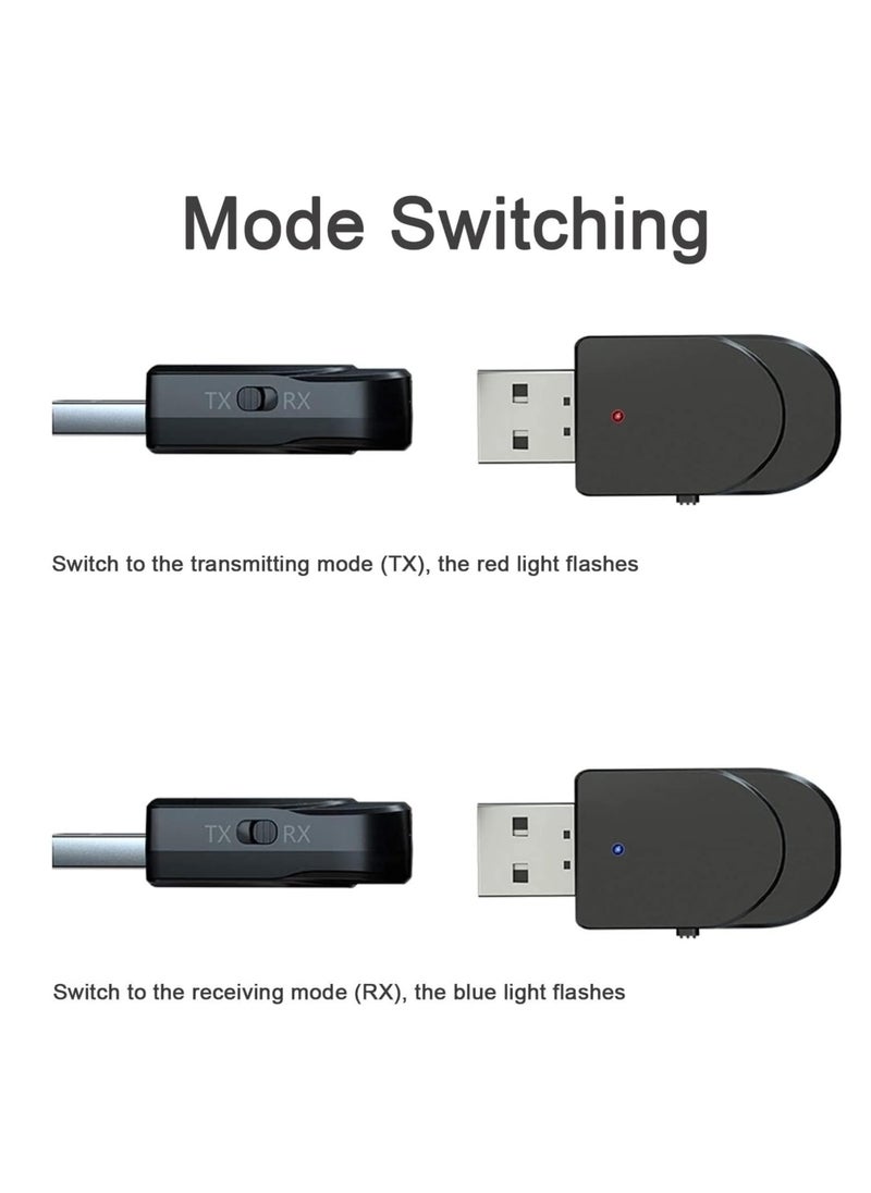 SYOSI - Bluetooth 5.0 Adapter, Aux to Bluetooth Converter, Usb to Bluetooth Receiver, Plug and Play Bluetooth, Bluetooth Transmitter Receiver, Bluetooth Audio Connectivity, USB Audio Receiver, for Pc/Tv/Car - Image 1