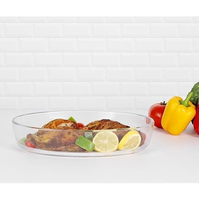 rayihni Dc2276 Borosilicate Oval Baking Dish For Cooking Oblong 2000 Ml Capacity Tranparent - Image 5