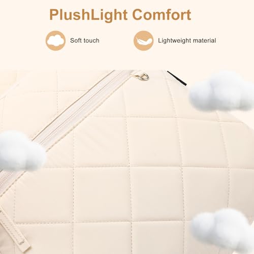 ZUBOND Backpack for Women, Quilted Puffer Casual Daypack, College School Backpack for Girls, Water-Resistant Bookbag for 15.6 Inch Laptop - Image 2
