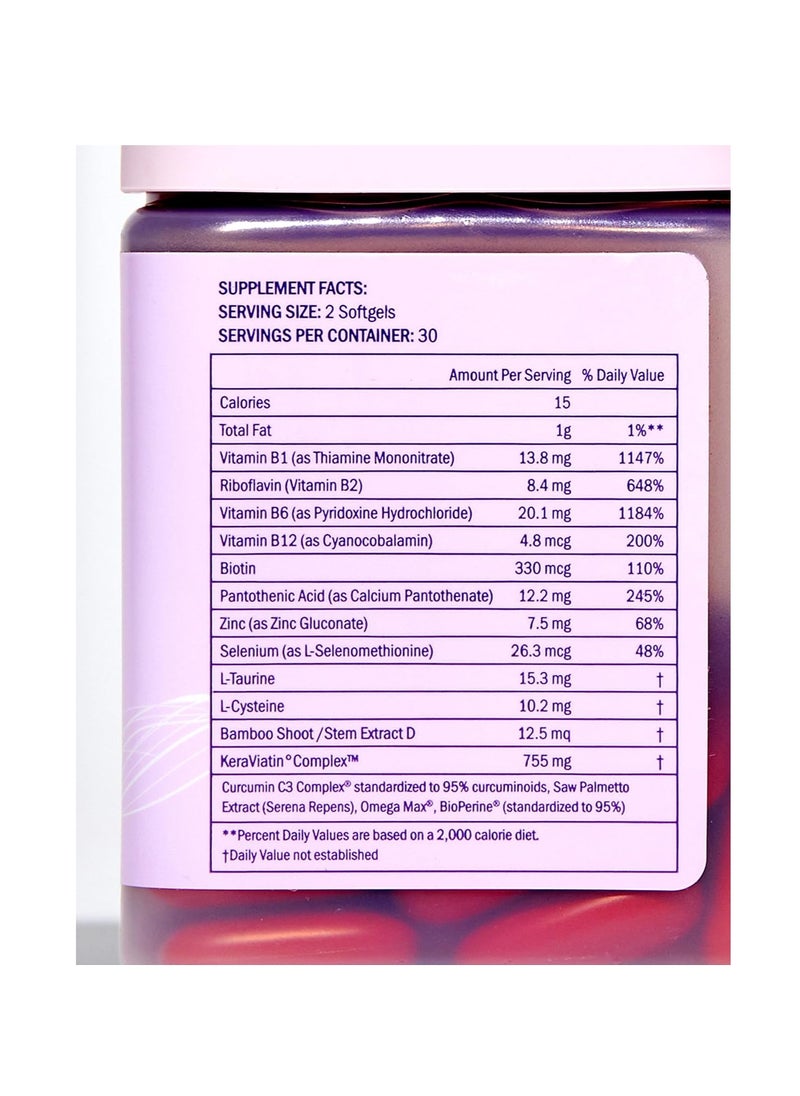 Keranique Vitamin B Hair & Scalp Supplement (60 Softgels)  - Image 4
