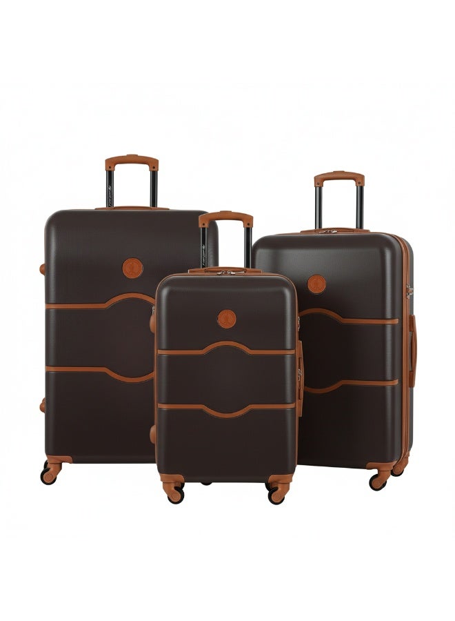 Eagle Express ICONIC 3-Piece Travel ABS Hard Trolley Luggage Set (20, 24, 28 inch) 360° Double Spinner Wheels, Secure Lock, 1 Year Warranty - Maple Brown - Image 1