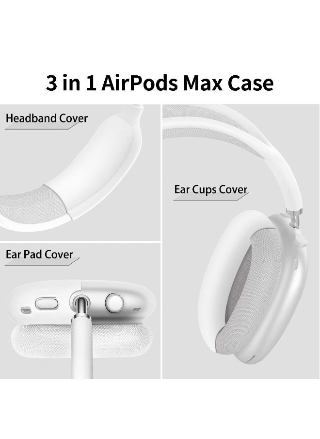 NIBEMINENT - for Airpods Max Case 3-in-1 Silicone Case Compatible with Apple Airpods Max Accessories Anti-Scratch Ear Pad Cover Dustproof Headband Protective Case Cover - Image 1