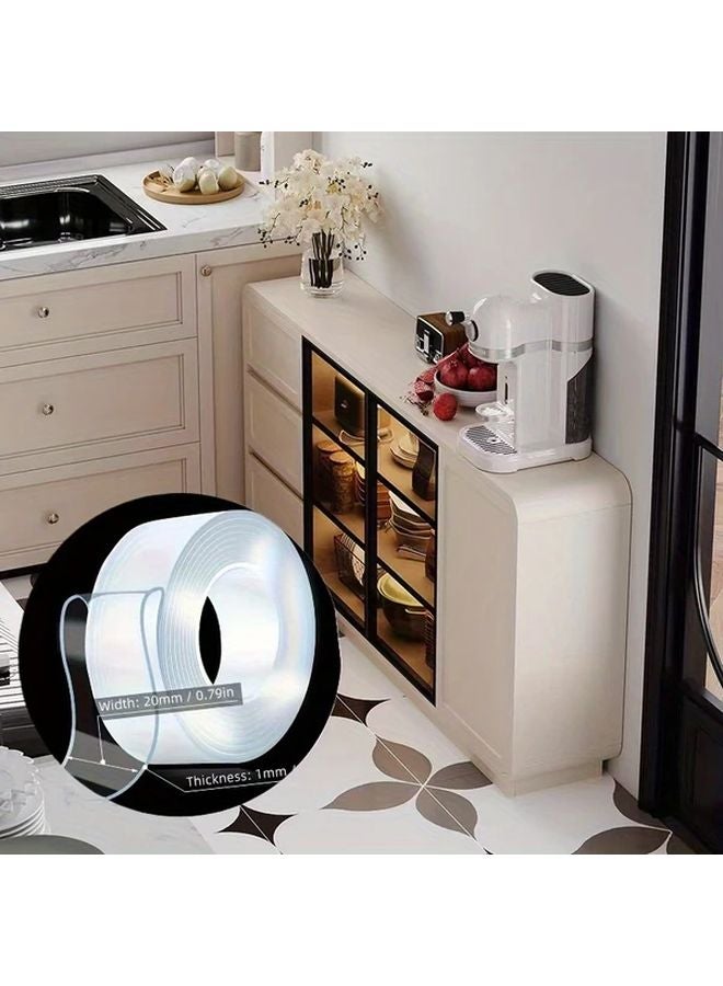 شريط لاصق نانو مزدوج الجوانب قابلة لإعادة الاستخدام 16.4 قدم شرائط لاصقة قوية للمنزل والمكتب والسيارة - Image 1