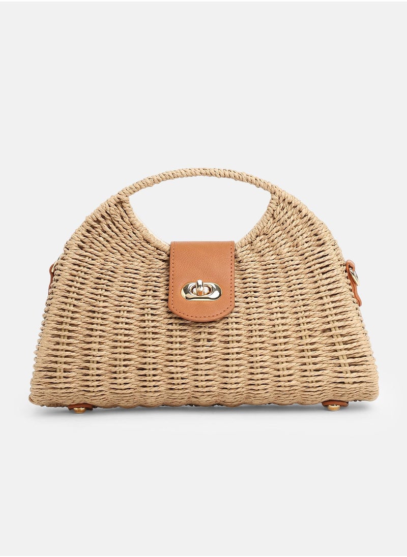 Haute Sauce - Solid Interlock Regular Cane Hand Bag For Women - Image 1