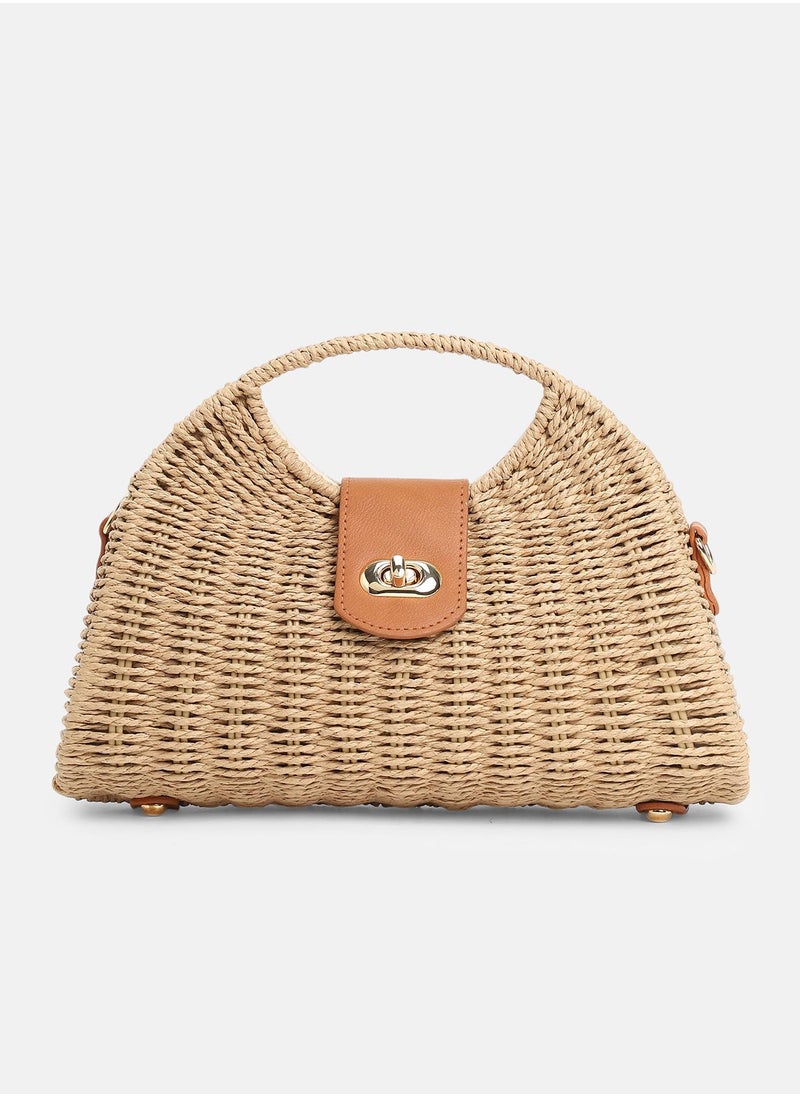 Haute Sauce - Solid Interlock Regular Cane Hand Bag For Women - Image 1