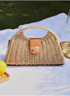 Haute Sauce Solid Interlock Regular Cane Hand Bag For Women  - Image 1