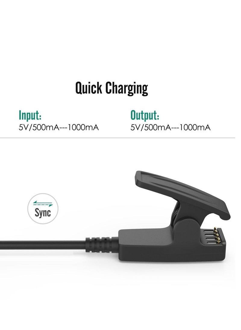 Charger for Garmin Forerunner 235/ 35/ 35J/ 64/ 230/ 630/ 645/ 645 Music/ 735XT/ Vivomove HR/ Approach S20/ G10/ Lily Watches ，Smart Watch Replacement Charger Charging Clip Sync Data Cable