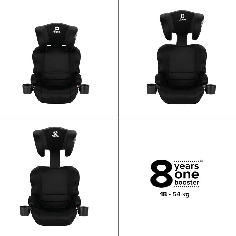 Diono Everett NXT High Back Booster Car Seat with Rigid Latch Lightweight Slim Fit Design 8 Years 1 Booster Seat Black - Image 2