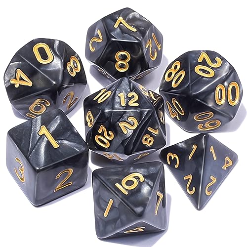CiaraQ DND Polyhedral Dice Set with a Black Dice Bag for DD RPG MTG Role Playing Table Games - Image 1