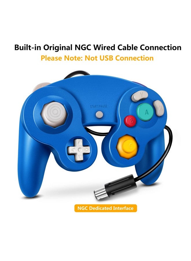 FIOTOK Gamecube Controller, Classic Wired Controller For Wii Nintendo Gamecube (Blue & Red 2Pack)  - Image 2