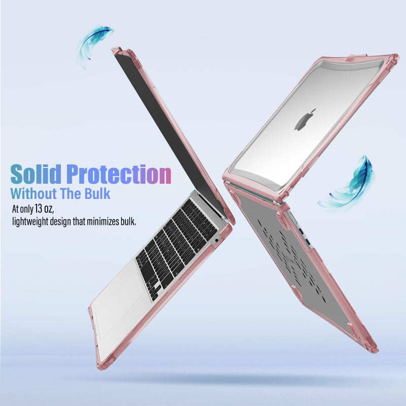 IBENZER Hexpact Protective MacBook Air 13 inch Case 2026 2025 2024 2023 2022 M4 A3240 M3 A3113 M2 A2681, Heavy Duty Case & KeyboardCover & ScreenFilm for Mac Air 13.6, Pinkish, HPE-KK-PKSH+2 - Image 5