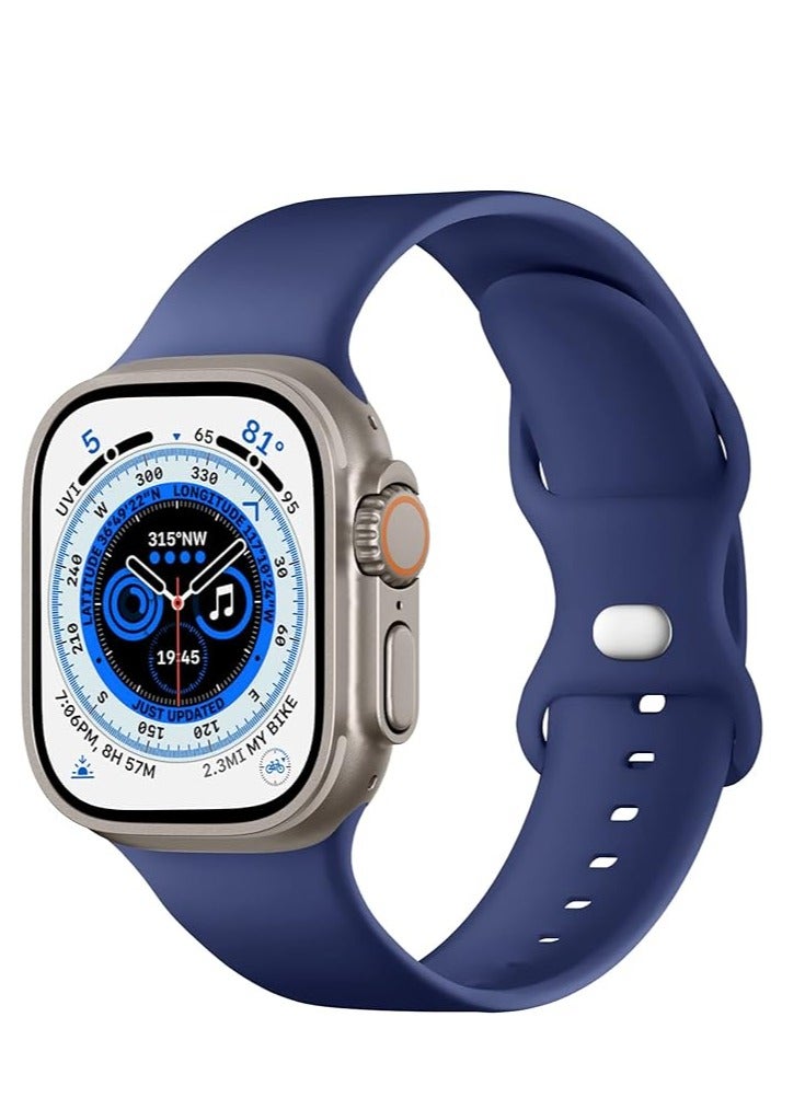 Compatible with Apple Watch Strap 3 42mm 44mm 45mm 49mm, Soft Silicone Sport Band Replacement Straps Compatible with iWatch SE Series 10 9 8 7 6 5 4 3 2 1 for Women Men - Image 1