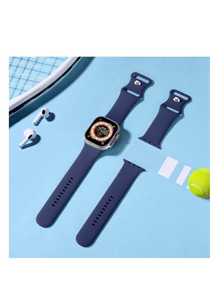 Compatible with Apple Watch Strap 3 42mm 44mm 45mm 49mm, Soft Silicone Sport Band Replacement Straps Compatible with iWatch SE Series 10 9 8 7 6 5 4 3 2 1 for Women Men - Image 4