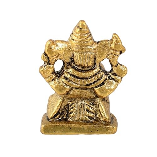 CraftVatika Metal Ganesh Idol for Diwali Decoration Item - Ganesha for Car Dashboard Small Ganpati Statue Figurine Murti for Home Office, Tabledesk Diwali Gift Items (Golden 4.5 CM Height) (Set of 1) - Image 5