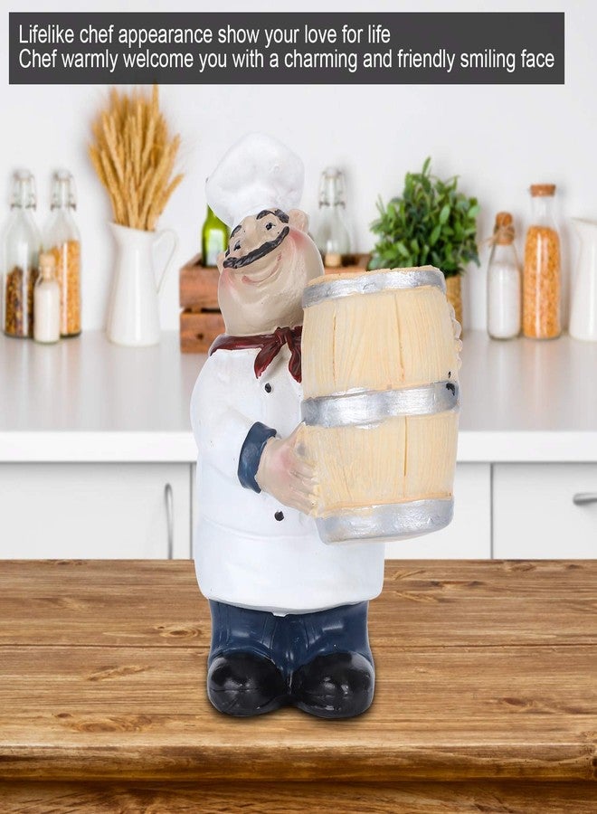 BORDSTRACT Chef Statue Figurine Ornaments, Resin Chef Statue Toothpick Holder, Nordic Barrel Figurine Resin Fat Chef Figures, Cute Chef Statue Kitchen Figurines Decor for Home Restaurant Pub Hotel Funny Gifts - Image 5