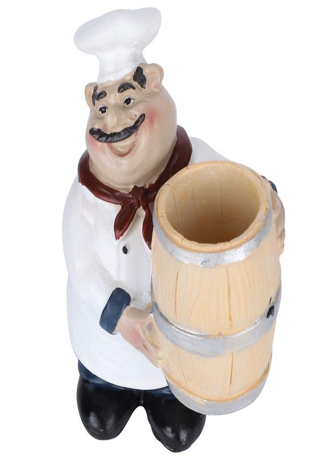 BORDSTRACT Chef Statue Figurine Ornaments, Resin Chef Statue Toothpick Holder, Nordic Barrel Figurine Resin Fat Chef Figures, Cute Chef Statue Kitchen Figurines Decor for Home Restaurant Pub Hotel Funny Gifts - Image 1
