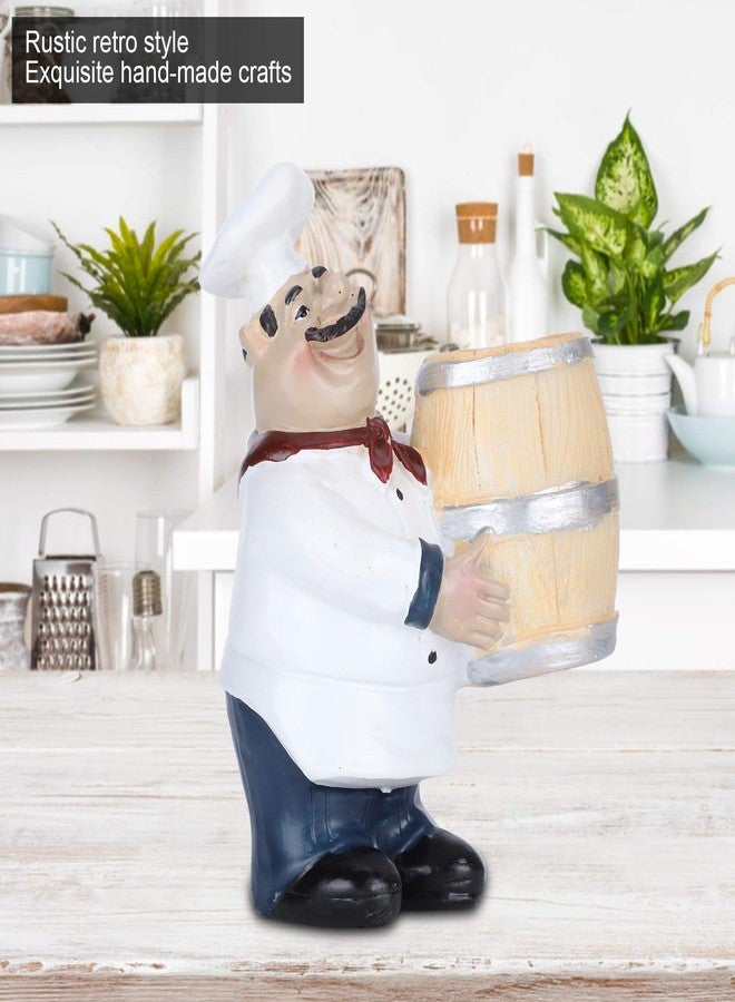 BORDSTRACT Chef Statue Figurine Ornaments, Resin Chef Statue Toothpick Holder, Nordic Barrel Figurine Resin Fat Chef Figures, Cute Chef Statue Kitchen Figurines Decor for Home Restaurant Pub Hotel Funny Gifts - Image 3