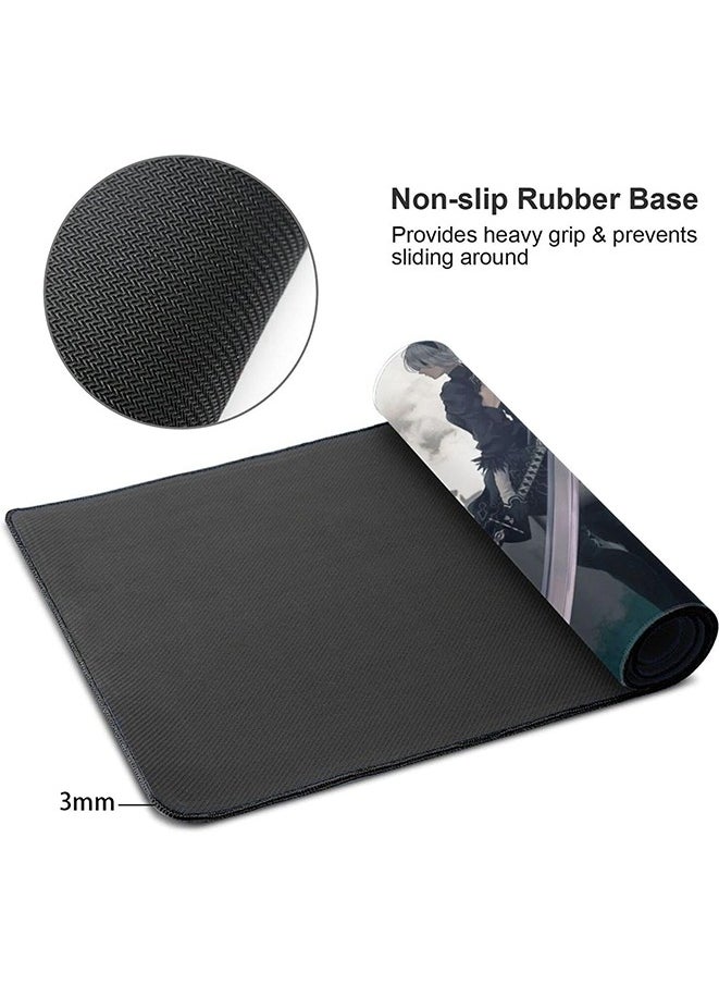 Nier Automata Game Protagonist Collection Mouse Pad, Non-Slip Mousepad, Anime Mouse Pad,HD thermal transfer YoRHa No.2 Type B Large Mouse Pad, Extended Keyboard Mousepad with Non-Slip Base and Stitched Edge(40cm×80cm - 02)