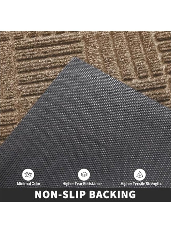 تراسل سجادة باب أمامية خارجية داخلية، سجادة باب خارجية مطاطية مانعة للانزلاق في جميع الأحوال الجوية غير قابلة للانزلاق، سجادة باب خارجية للمدخل الخارجي فائقة الامتصاص ومقاومة للرطوبة، سجادة ترحيب لواجهة المنزل والمدخل والفناء - Image 5