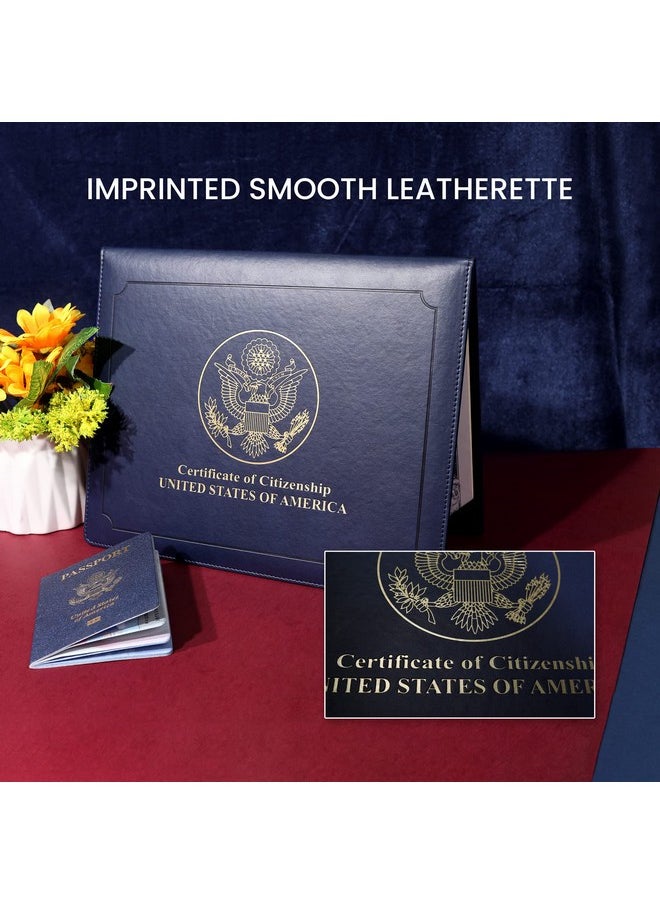 SUNEE - Us Citizenship Certificate Holder - Us Citizenship Gifts - Pu Naturalization Certificate, Gold American Seal Logo Certificate Of Citizenship Cover, Padded With Cover - Image 1