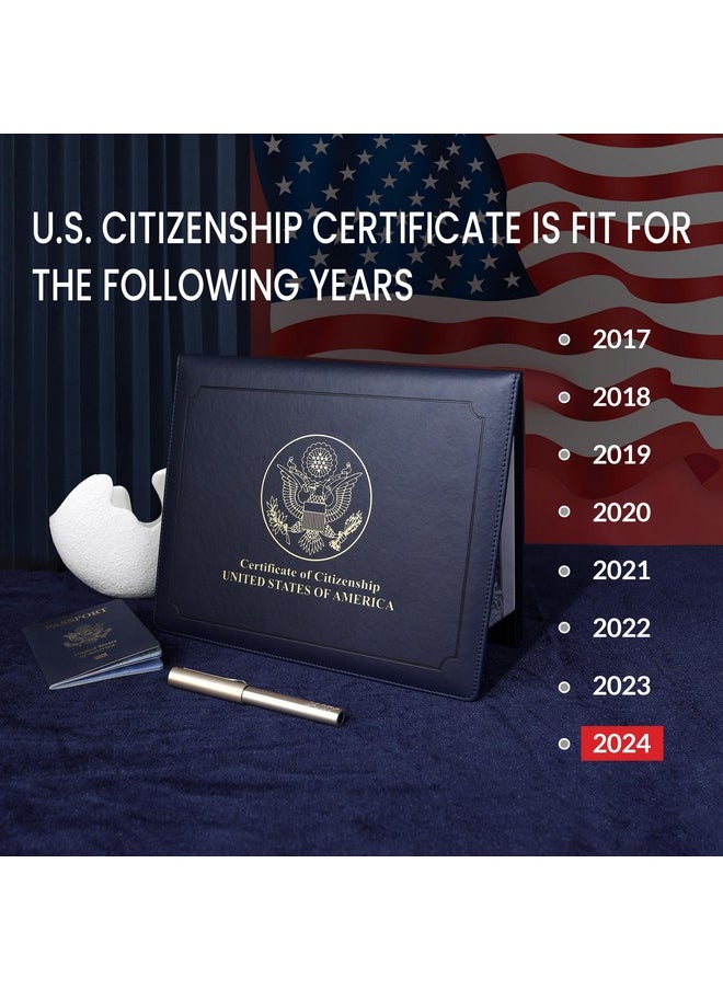 SUNEE - Us Citizenship Certificate Holder - Us Citizenship Gifts - Pu Naturalization Certificate, Gold American Seal Logo Certificate Of Citizenship Cover, Padded With Cover - Image 1