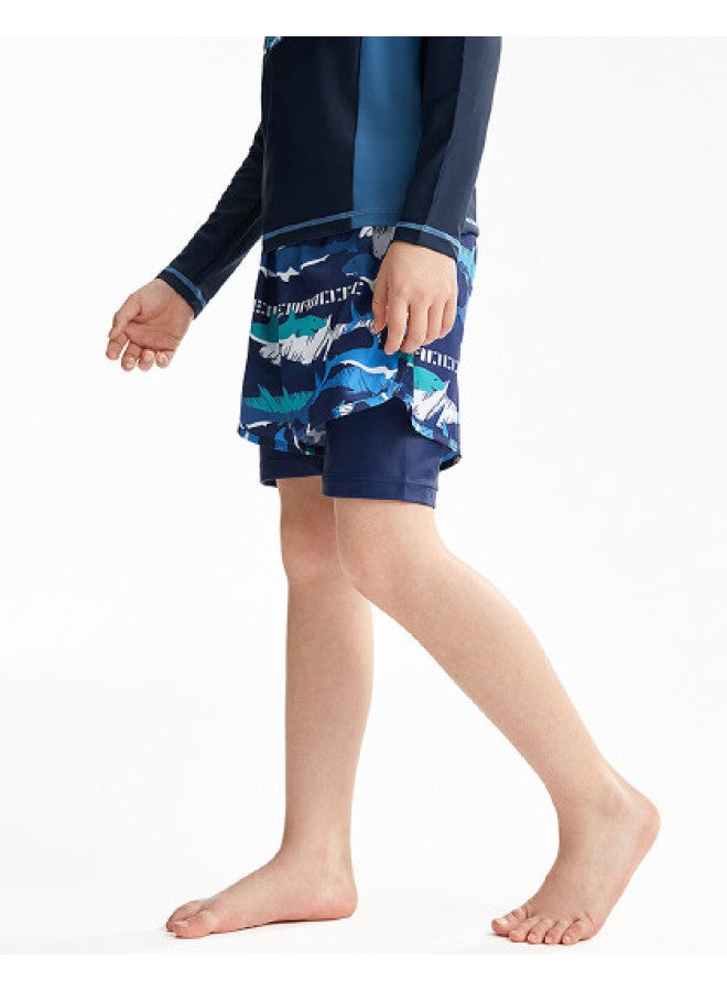 Annil شورت سباحة للأولاد 2025 صيف جديد عالي المرونة سريع الجفاف كاجوال شاطئي عطلة ركوب الأمواج شورت مزيف ذو قطعتين - Image 1