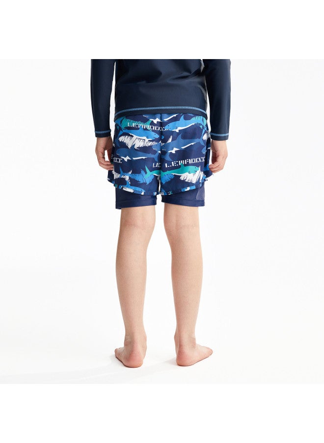 Annil شورت سباحة للأولاد 2025 صيف جديد عالي المرونة سريع الجفاف كاجوال شاطئي عطلة ركوب الأمواج شورت مزيف ذو قطعتين - Image 4