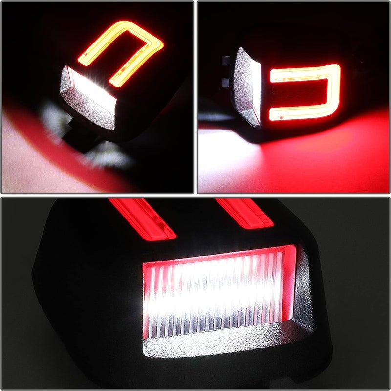 NVL-LPL-019 زوج من أضواء لوحة الترخيص LED ذات الهيكل الأسود والعدسة الشفافة ونمط العدسة الحمراء C المتوافقة مع Frontier/Navara 07-19 - Image 2