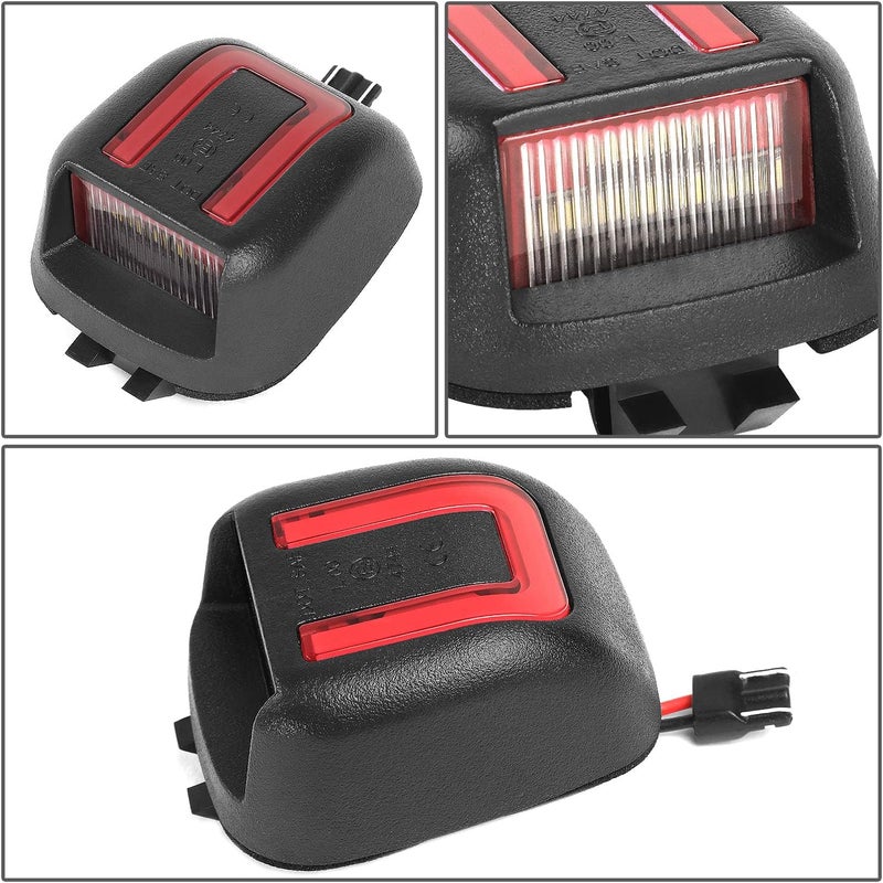 NVL-LPL-019 زوج من أضواء لوحة الترخيص LED ذات الهيكل الأسود والعدسة الشفافة ونمط العدسة الحمراء C المتوافقة مع Frontier/Navara 07-19 - Image 3