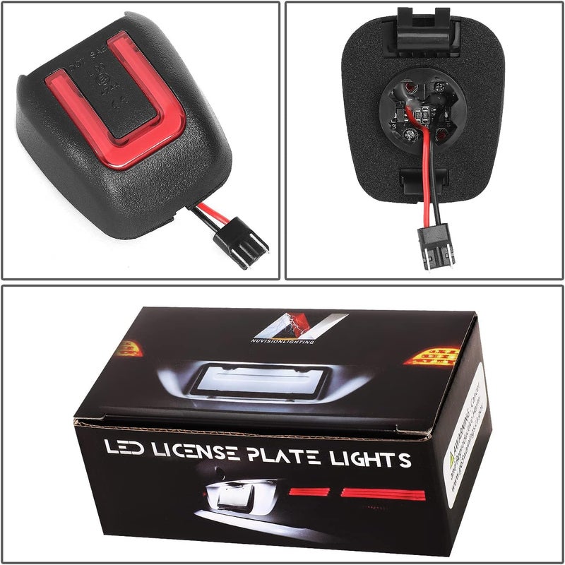 NVL-LPL-019 زوج من أضواء لوحة الترخيص LED ذات الهيكل الأسود والعدسة الشفافة ونمط العدسة الحمراء C المتوافقة مع Frontier/Navara 07-19 - Image 5