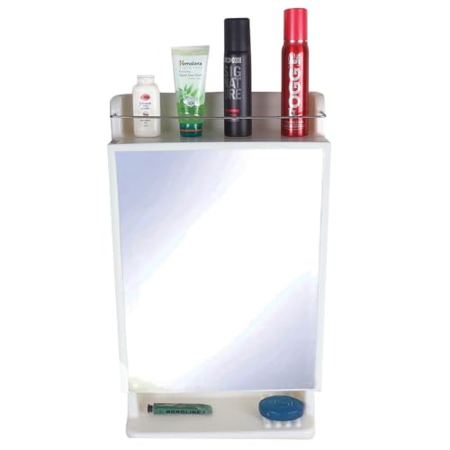 CIPLA PLAST Rich Look Bathroom Cabinet with Mirror | Storage Organiser | Strong Plastic Bathroom Shelves Wall Mounted | Bathroom Accessories| Mirror Cabinet- (Made in India) (Ivory) - Image 2