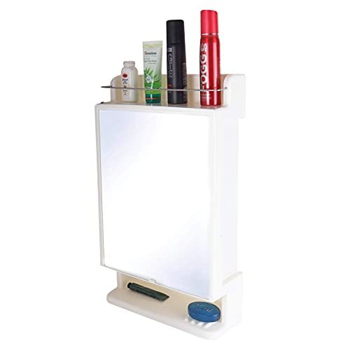 CIPLA PLAST Rich Look Bathroom Cabinet with Mirror | Storage Organiser | Strong Plastic Bathroom Shelves Wall Mounted | Bathroom Accessories| Mirror Cabinet- (Made in India) (Ivory) - Image 5