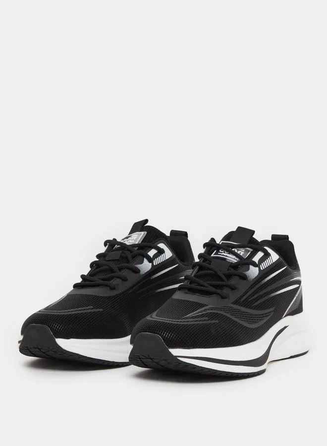 ستايلي Styli Printed Panelled Lace Up Sneakers