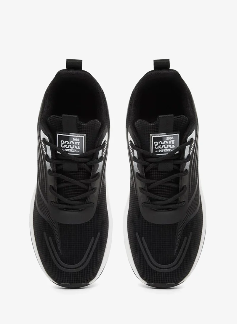 Styli Printed Panelled Lace Up Sneakers