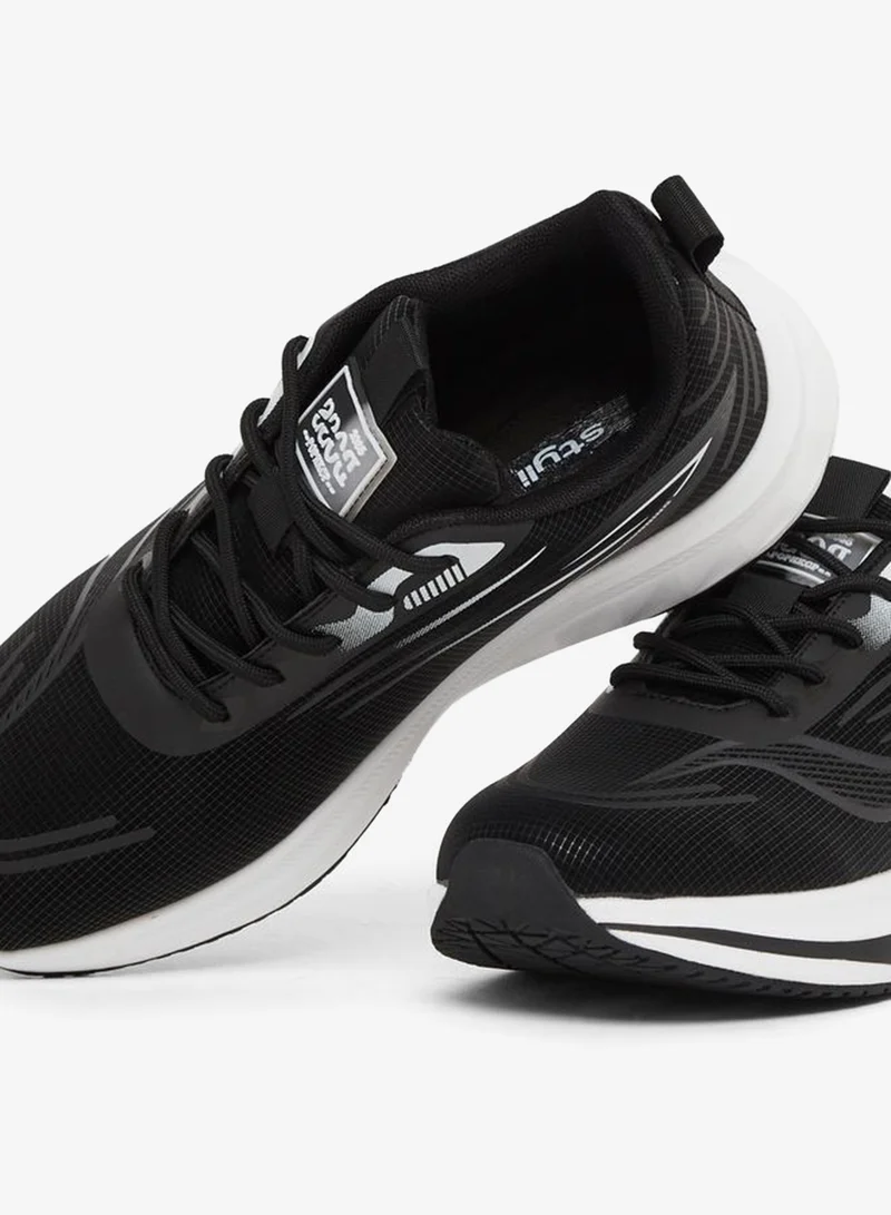 Styli Printed Panelled Lace Up Sneakers