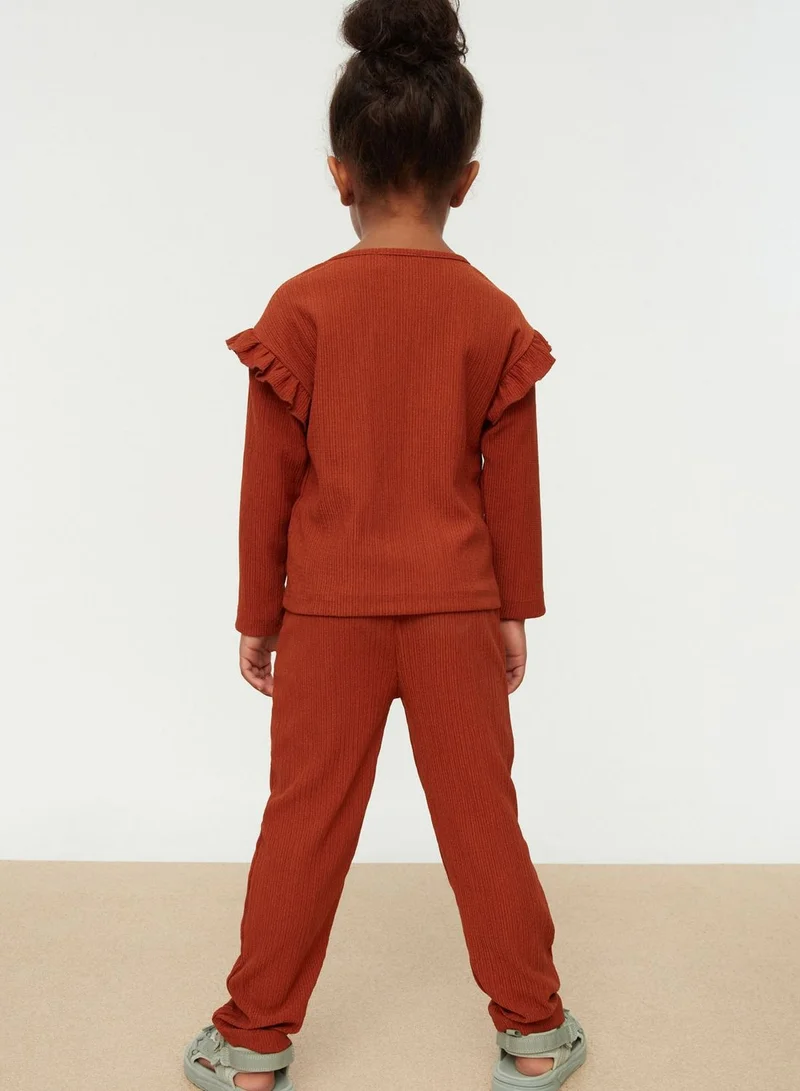 trendyol Kids Frill Detail Top & Pants Set