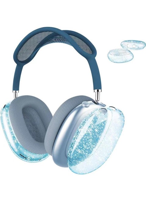 For 2024 Airpods Max2 Protective Case Apple Head-mounted Airpodsmax Earmuff Case-Color:glitter Through Blue-Model:airpods Max